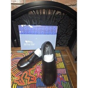 Spring Step Manila Work Clog Men 9.5 NIB — Black, Slip‑Resistant